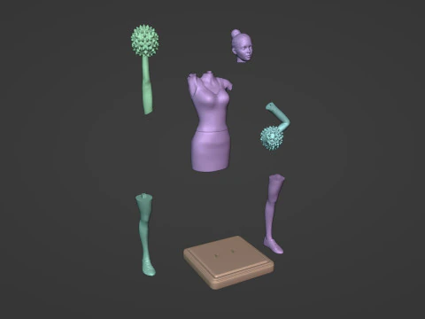 Cheerleader 3D Print Model