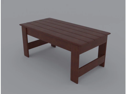 Houten bijzettafel 3D Model