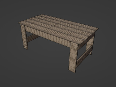 Wooden Side Table 3D 模型