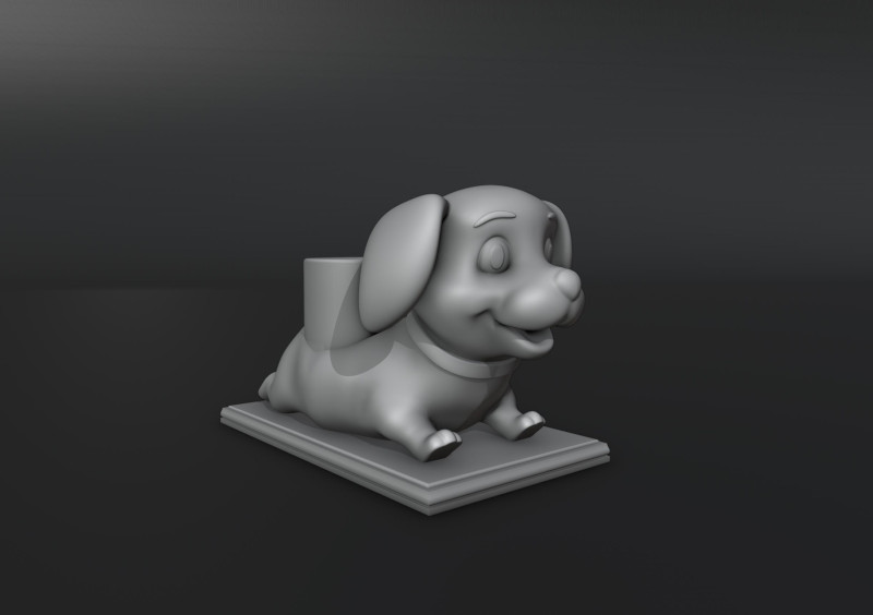 Puppy Dog Pen Holder 3D प्रिंट मॉडल .c4d .max .obj .3ds .fbx .stl .blend 