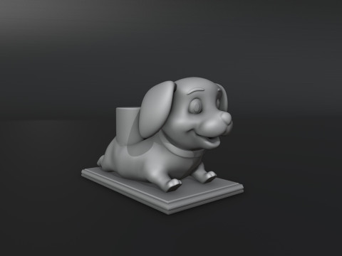 Puppy Dog Pen Holder 3D-Druckmodell