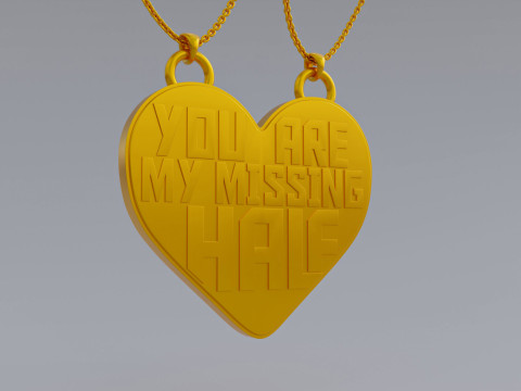You Are My Missing Half Split Heart Pendants Modello di stampa 3D