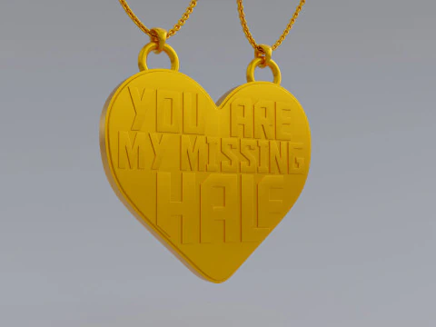 You Are My Missing Half Split Heart Pendants 3D Print Model