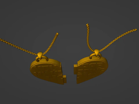 You Are My Missing Half Split Heart Pendants 3D Print Model
