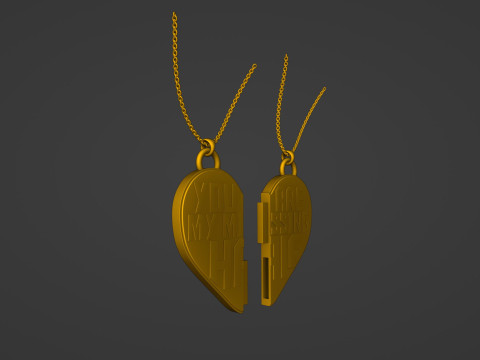 You Are My Missing Half Split Heart Pendants Modello di stampa 3D