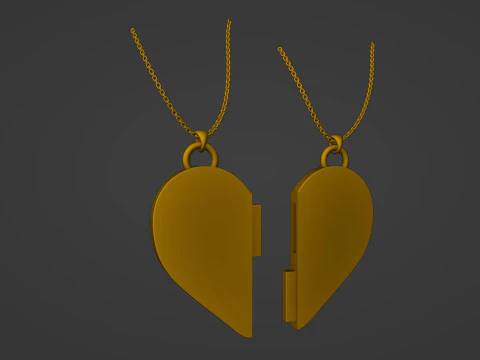 You Are My Missing Half Split Heart Pendants 3D Print Model