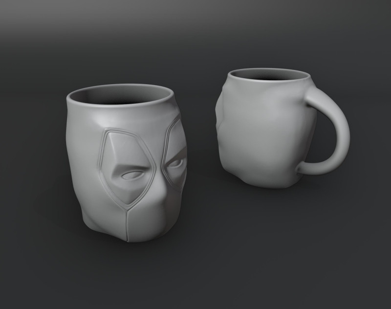 Deadpool Mug 3D प्रिंट मॉडल .c4d .max .obj .3ds .fbx .stl .blend 