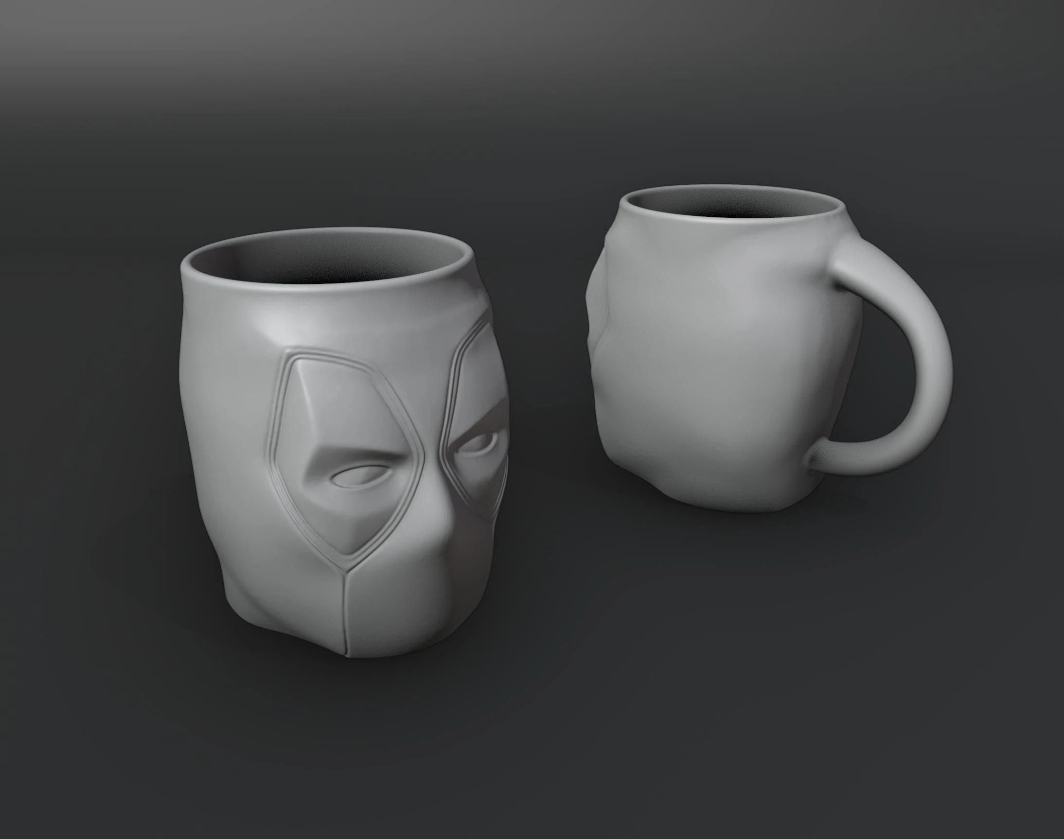 Caneca Deadpool Modelo de Impressão 3D .c4d .max .obj .3ds .fbx .stl .blend 