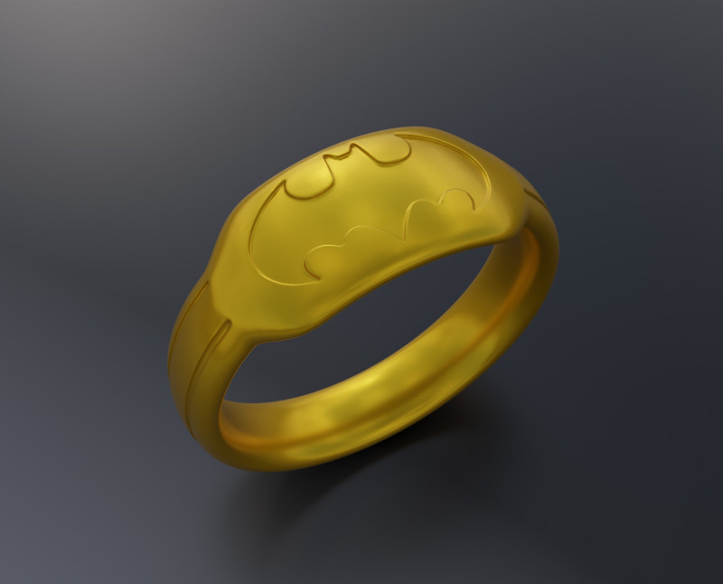 Batman Ring 3D Druckmodell .c4d .max .obj .3ds .fbx .stl .blend 
