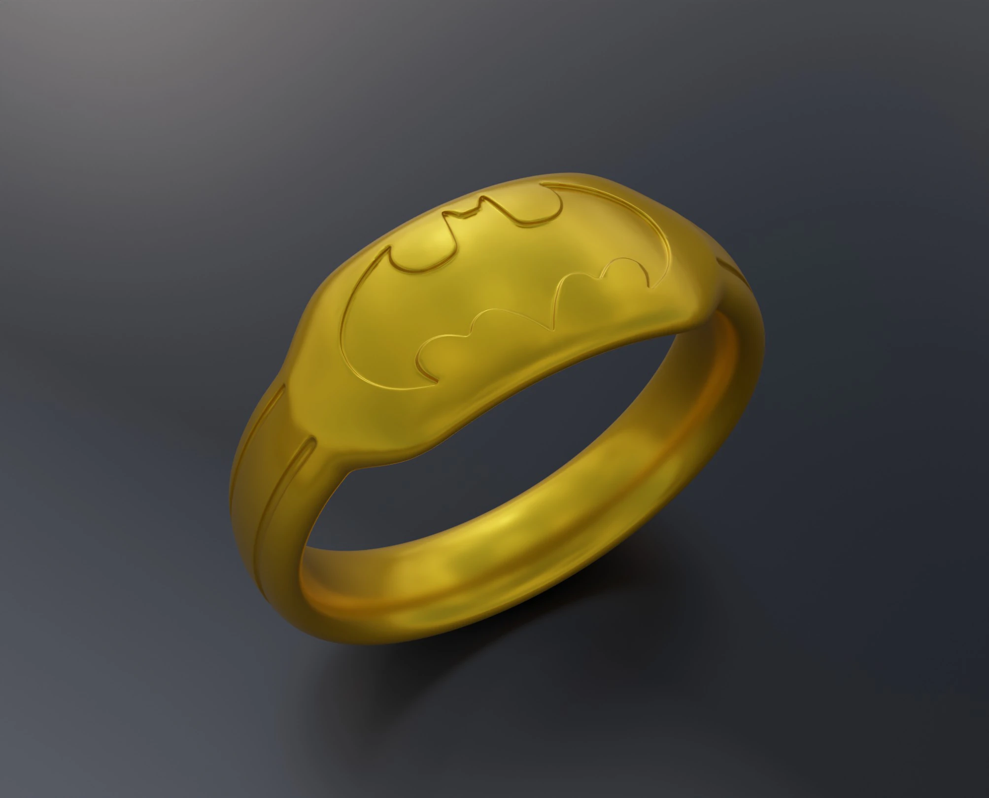 Batman Ring 3D Print Model .c4d .max .obj .3ds .fbx .stl .blend