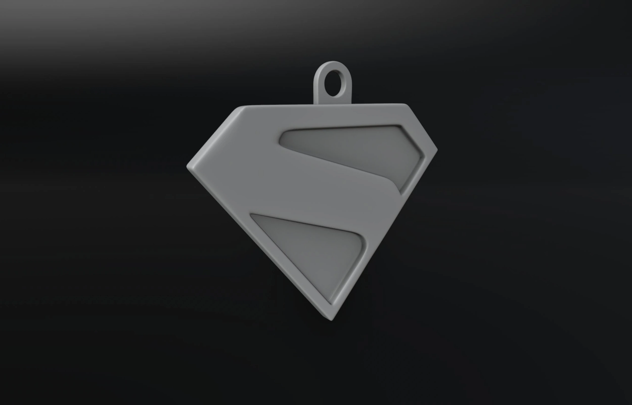 New Superman Logo Keychain 3D Print Model .c4d .max .obj .3ds .fbx .stl .blend 