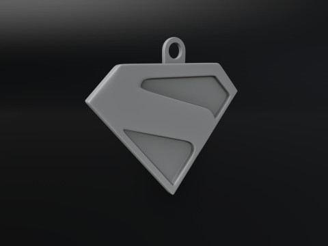New Superman Logo Keychain 3D 打印模型