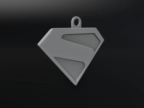 New Superman Logo Keychain 3D Print Model