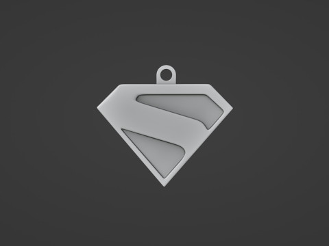 New Superman Logo Keychain 3D-printmodel