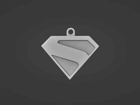 New Superman Logo Keychain 3D Print Model