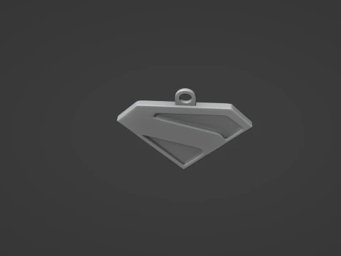 New Superman Logo Keychain 3D Print Model