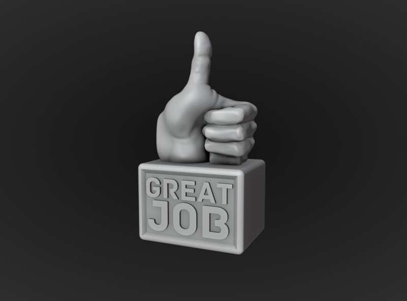 Thumbs Up Motivational Reminder Modèles 3D en vedette .c4d .max .obj .3ds .fbx .stl .blend 