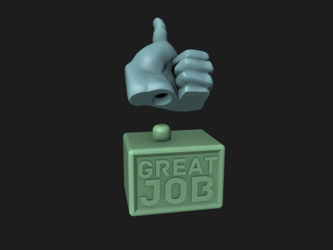 Thumbs Up Motivational Reminder Modèles 3D en vedette