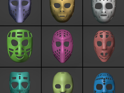 Vintage Hockey Masks Pack Modelo de impresión 3D