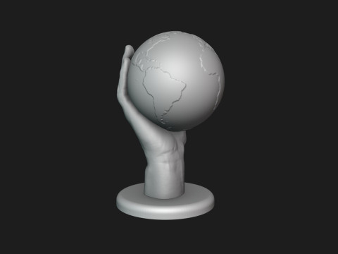 Hand Holding Globe 3D प्रिंट मॉडल