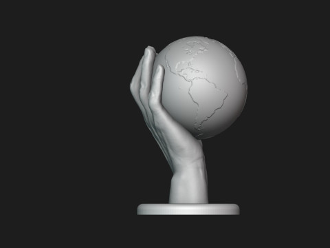 Hand Holding Globe 3D प्रिंट मॉडल