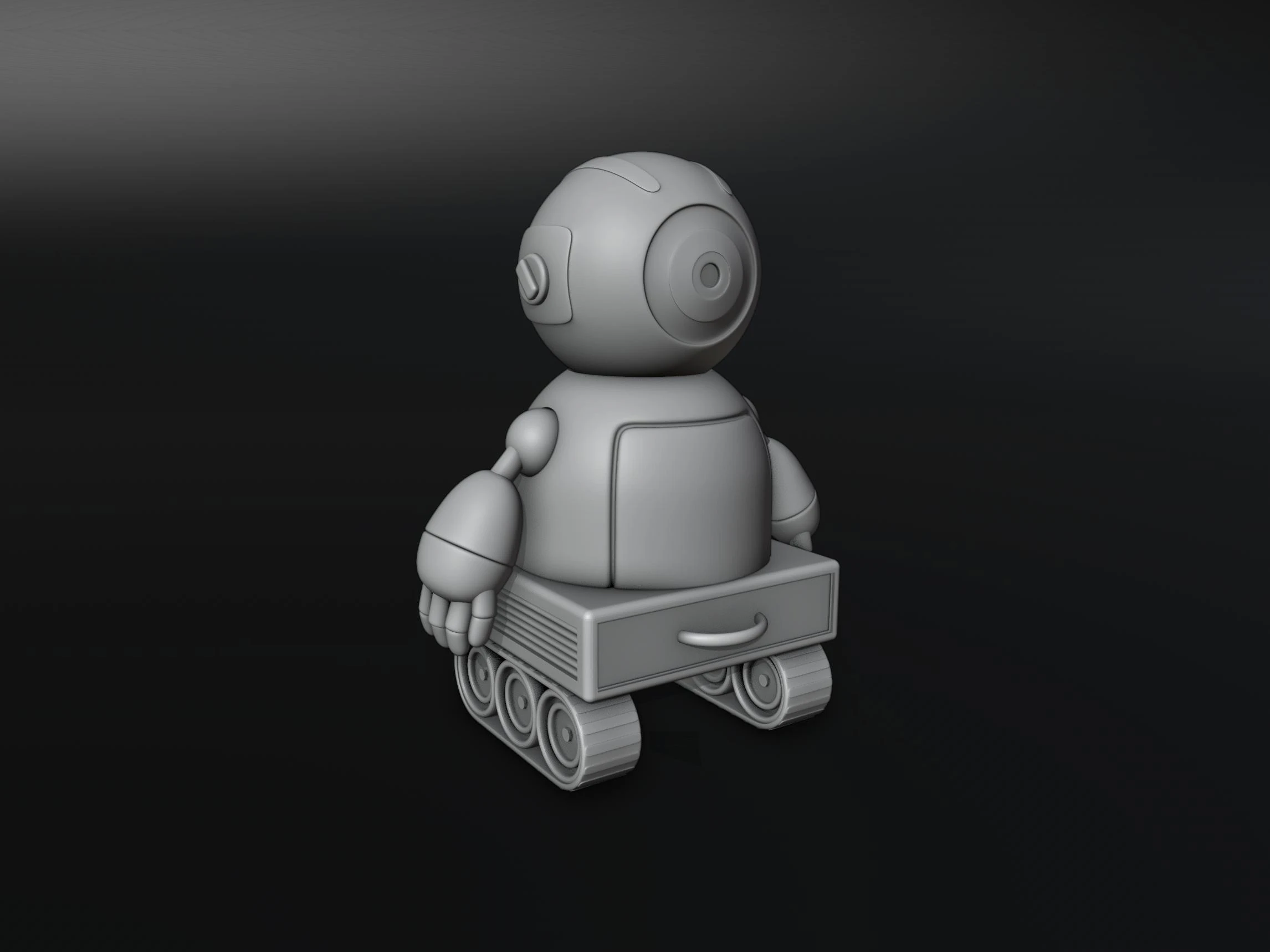 Friendly Robot Posable 3D Print Model .c4d .max .obj .3ds .fbx .stl .blend 