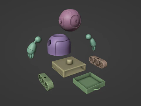 Friendly Robot Posable 3D Print Model