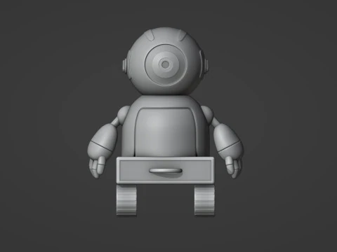 Friendly Robot Posable 3D Print Model