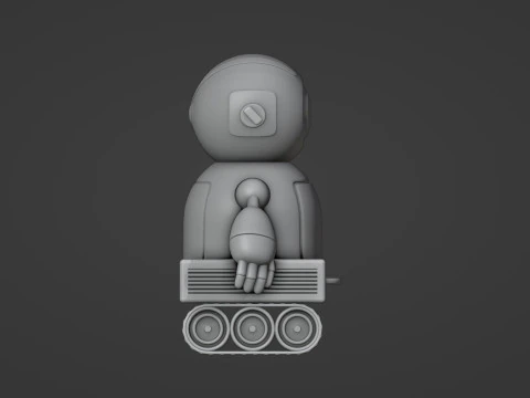 Friendly Robot Posable 3D Print Model