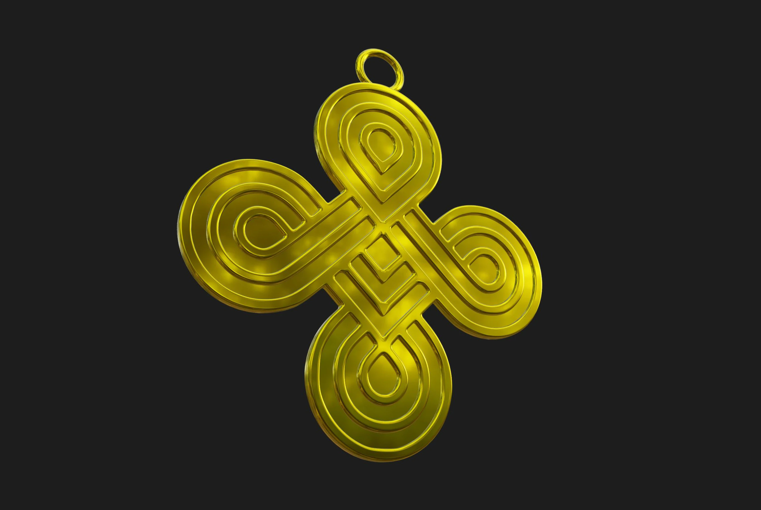 Endless Loop Pendant 3D Print Model .c4d .max .obj .3ds .fbx .stl .blend 