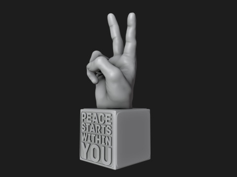 Peace Hand Sign Motivational Reminder Modelo de Impressão 3D