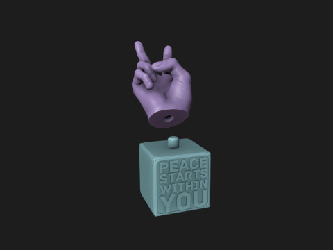 Peace Hand Sign Motivational Reminder Modelo de Impressão 3D