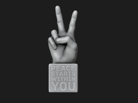 Peace Hand Sign Motivational Reminder Modelo de Impressão 3D