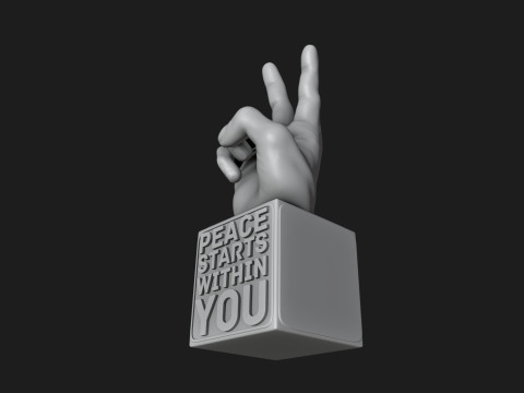 Peace Hand Sign Motivational Reminder Modelo de Impressão 3D