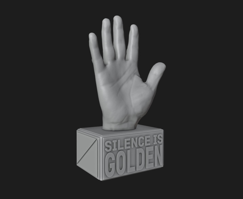 Open Hand Sign Motivational Reminder 3D Принт Модель .c4d .max .obj .3ds .fbx .stl .blend 