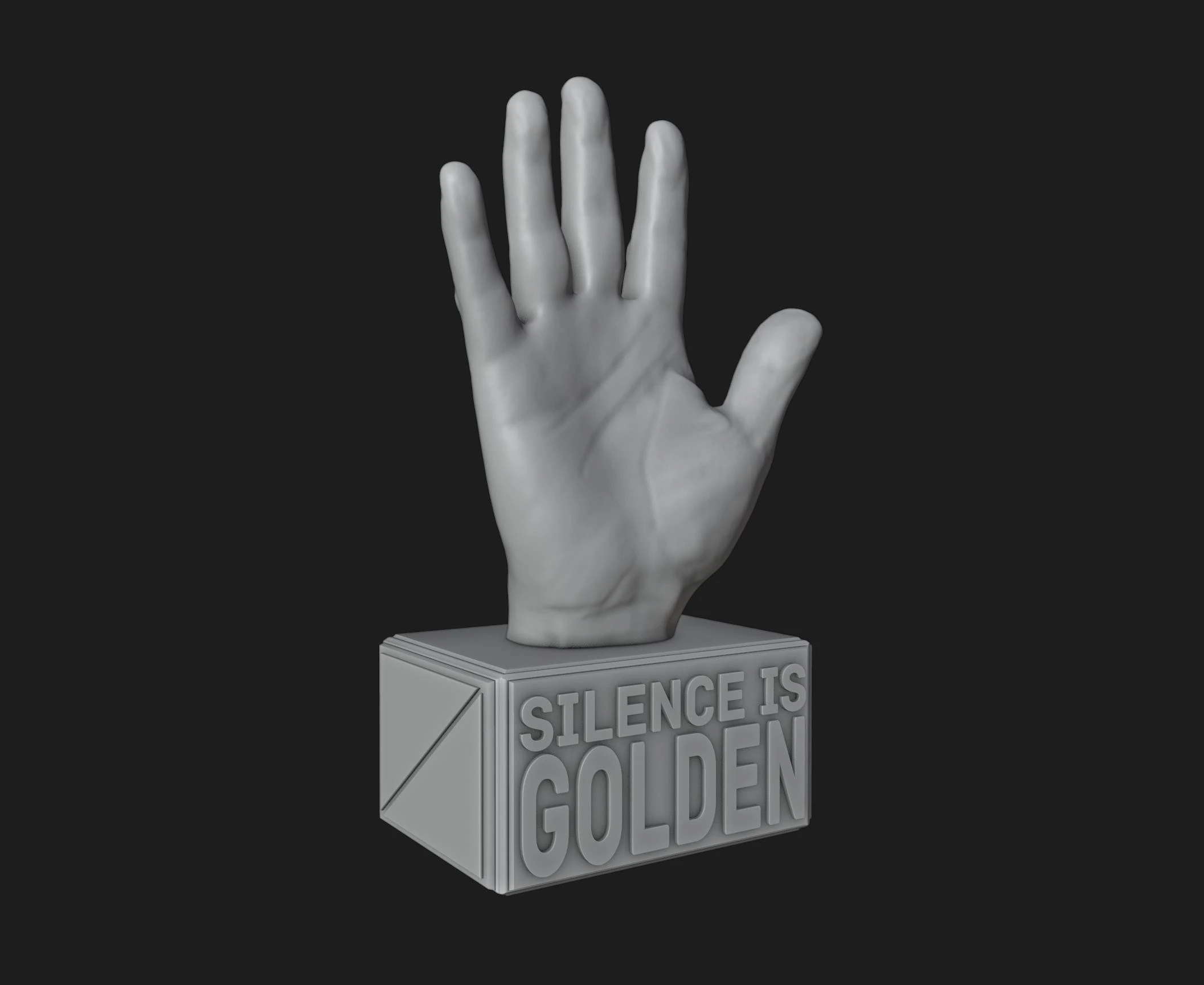 Open Hand Sign Motivational Reminder 3D Print Model .c4d .max .obj .3ds .fbx .stl .blend 