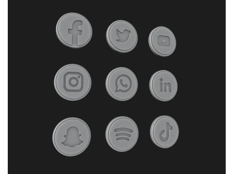 소셜 미디어 로고 팩 3D 프린트 모델