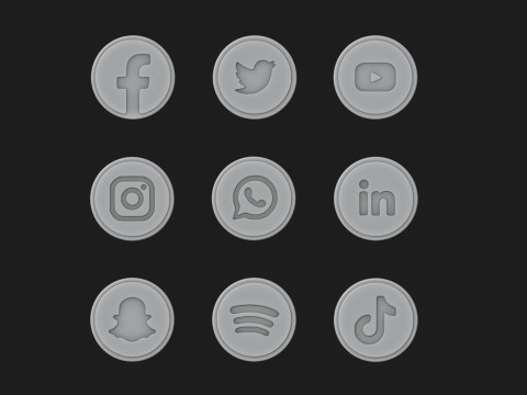 Social Media Logos Pack Modelo de Impressão 3D