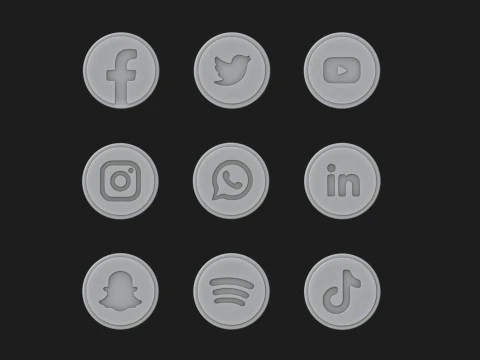 Social Media Logos Pack 3D Print Model