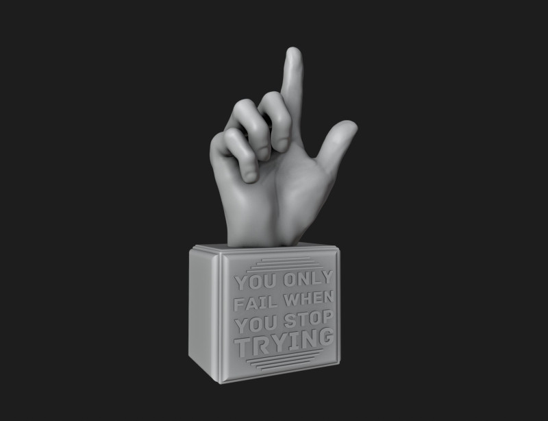 Hand Sign Motivational Reminder 3D-printmodel .c4d .max .obj .3ds .fbx .stl .blend 