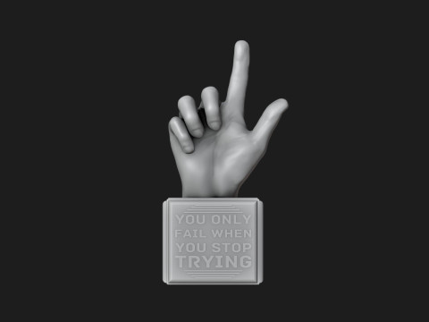Hand Sign Motivational Reminder 3D-printmodel