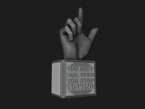 Hand Sign Motivational Reminder 3D-printmodel