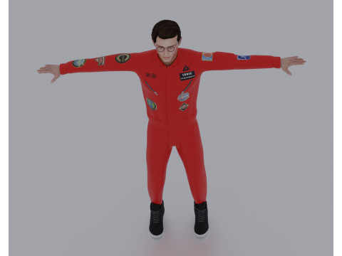 Logic Wearing The Incredible True Story Jumpsuit - Rigged 3D Модель