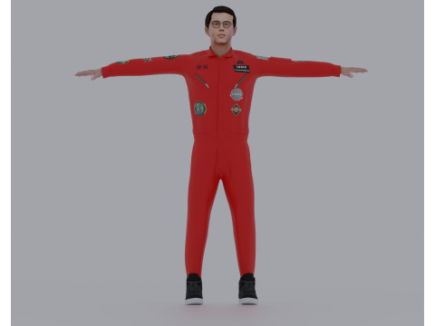 Logic Wearing The Incredible True Story Jumpsuit - Rigged 3D Модель