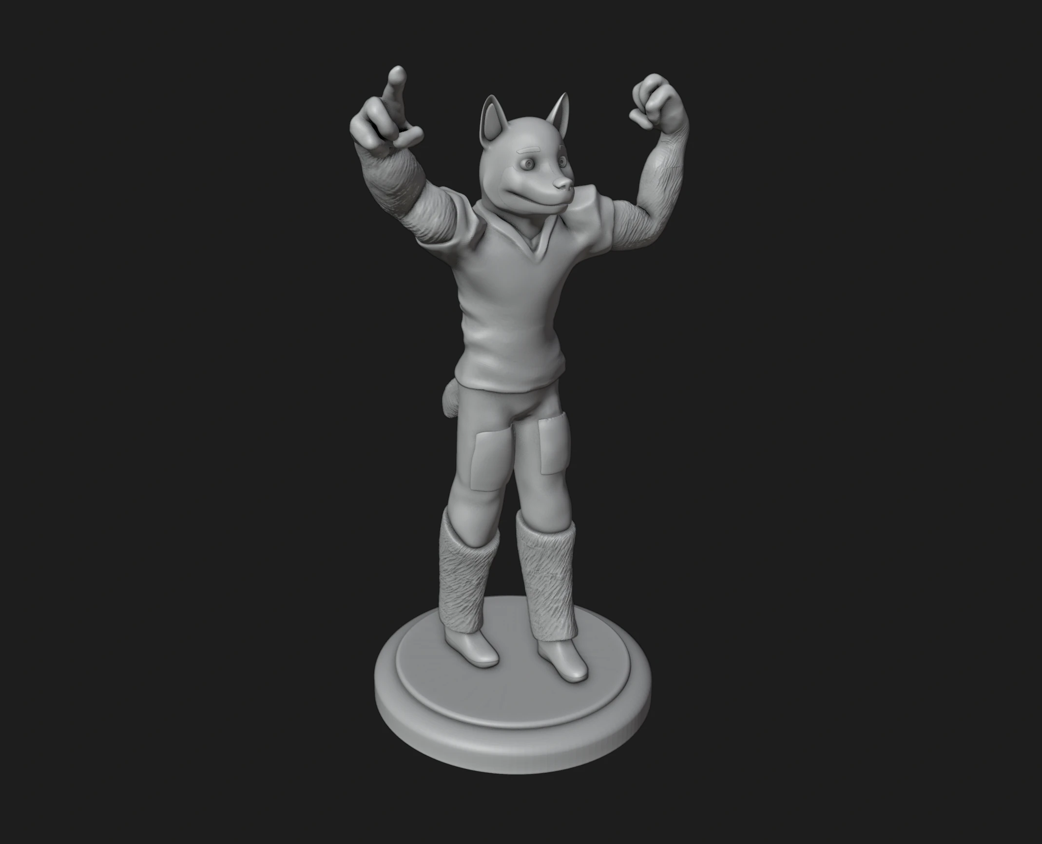 Husky Football Mascot 3D Print Model .c4d .max .obj .3ds .fbx .stl .blend 