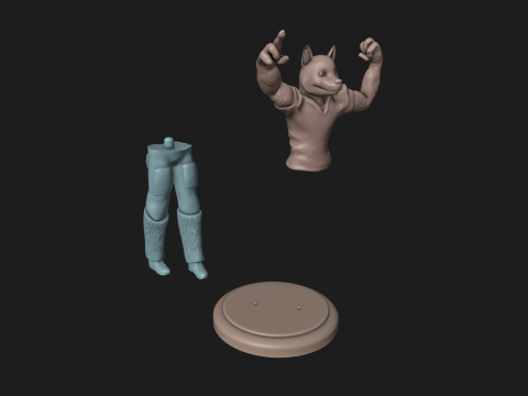 Husky Football Mascot 3Dプリントモデル