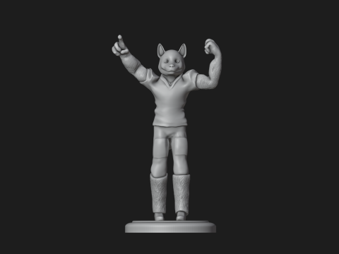 Husky Football Mascot 3Dプリントモデル