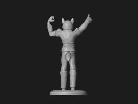 Husky Football Mascot 3Dプリントモデル