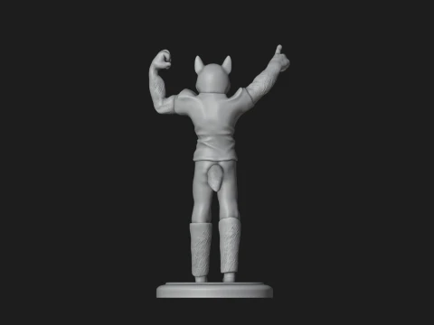 Husky Football Mascot 3D Print Model