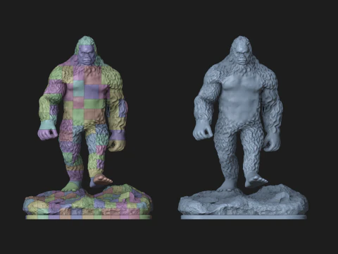 6ft Sasquatch Split Into 323 Pieces 3D Print Model